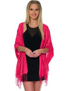 Shawls And Wraps Evening Dresses, Large Soft  Wedding Shawl - 紫紅色 - 查看 6