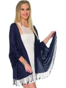 Shawls And Wraps Evening Dresses, Large Soft  Wedding Shawl - 海軍深藍色 - 查看 5