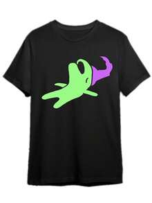 VintageGlep Men's Happy Friends Pattern T-Shirt 20714 - Black Casual Short Sleeve, Cartoon Print, Machine Washable, Comfortable For All Seasons Summer Tops - 黑色 - 查看 6
