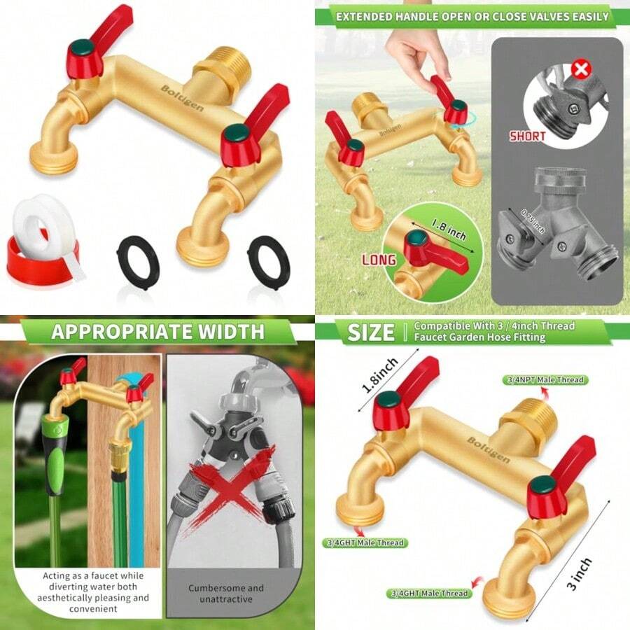 Faucet Extenders - 3/4 Male Inlet2 Way Splitter - View 1
