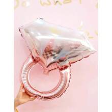 2pcs Rhinestone Ring Shaped Decorative Balloon, Back To School Valentine Day - Xem 6
