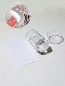Transparent Nail Stamping Plates, Silicone Stamper & Scraper Set, Full Set Of Professional Nail Art Stamping Tools - Clear - View 1