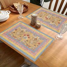 1pc/4pcs/6pcs Bohemian Style Printed Linen Placemats, Suitable For Dining Table, All Season Decor, Modern Washable Tablemats, Room Decor, Coasters, Kitchen Dining Mats, Indoor Outdoor Party Decoration, Home Decor, Ideal Gift - Multicolor - View 6