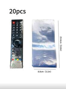 20pcs Transparent Remote Control Protective Covers, PVC Dust-Proof Film Suitable For School, Office, Home, Travel, Bag, Storage, Insulation, Valentine's Day, Pets, Carnival, Party Decoration, Kitchen Decoration, Home Decor, Mother's Day Gift, Bedroom Decoration, Garden, Kitchen Decoration, Summer, Beach, Travel Essentials, Room Decoration, Compressed Toys, Graduation - Multicolor - View 8