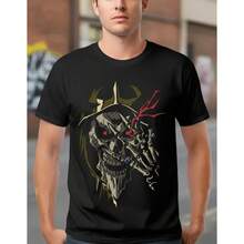 Short Sleeves. Anime Overlord Ainz Ooal Gown T-Shirt # N5782100%Pure Cotton. Summer Plus-Size Short SleevesTShirt. - màu đen - Xem 6