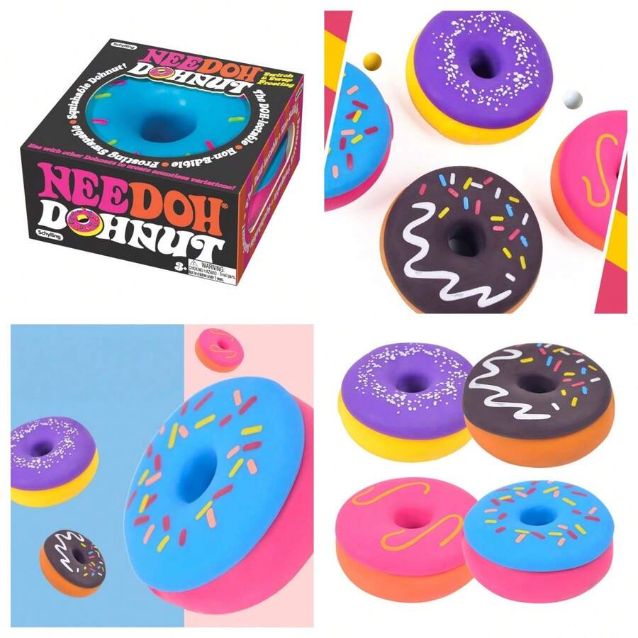 1 món đồ chơi bóp mềm hình bánh donut sáng tạo, có thể tháo rời, mô phỏng đồ ăn thật giúp giảm căng thẳng - Ngẫu nhiên - Nhiều màu - Xem 1