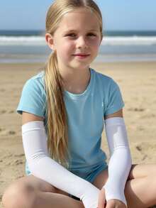 1pc Unisex Sunscreen Arm Sleeves, Breathable Thin Cycling Sleeve For Outdoor Activities, Suitable For Men And Girl - Multicolor - View 5