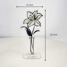 4件套黑白线条艺术花瓶花卉亚克力照片夹 - G - 查看 4