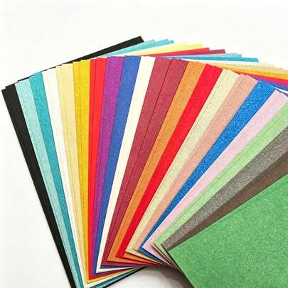 Set de 42 piezas/21 colores aleatorios de cartulina brillante - Material A4 grueso y rígido, textura fina y brillante, adecuado para scrapbooking, tarjetas de felicitación, embalaje de cajas de regalo, decoración navideña, material de alta calidad para manualidades