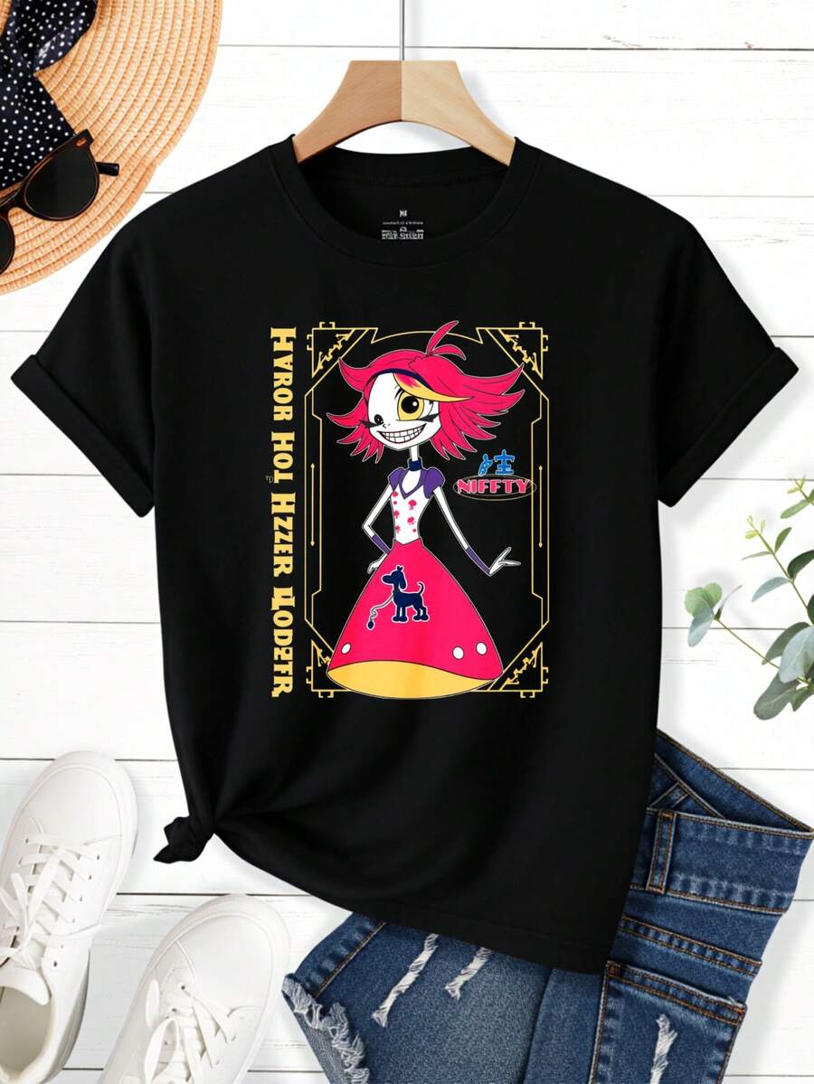 Halloween Nightmare Before Christmas Muffy Character T Shirt Black Cotton Graphic Tee For Women And Men Unisex Fashion Top - màu đen - Xem 1