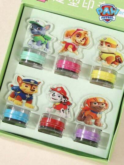 Paw Patrol 10/1pc Cartoon Reward Stamp, Cute Colorful Chase Pattern Stamp, Suitable For Kindergarten Rewards, Creative Diary Decoration, Fun Planner Stamp, Random Delivery, Random Style