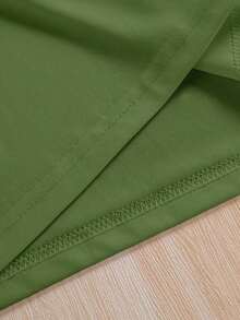 Camiseta de Cuello Redondo de Color Sólido para Hombre Manfinity Dauomo - Verde militar - Ver 3