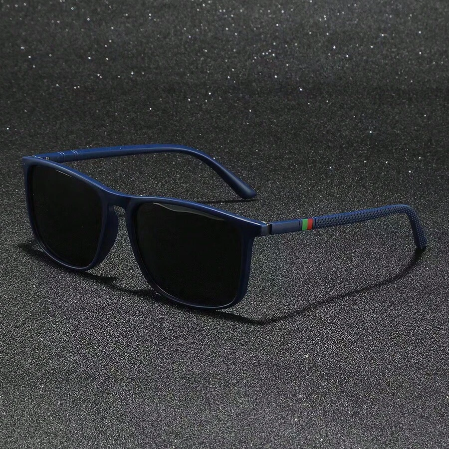 一副男士时尚眼镜，舒适轻便的方形镜框休闲眼镜，理想的礼物之选，男女皆宜。 - 黑色 - 查看 1