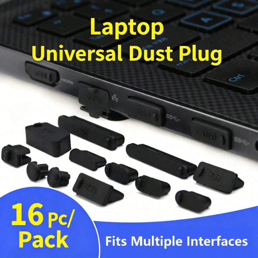 Bộ 16 nút bịt lỗ bụi đa năng cho laptop, bảo vệ toàn diện các giao diện để ngăn ngừa bụi tích tụ. - Xem 1