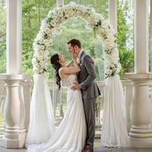 TAIMASI 3 Set Metal Arch Backdrop Stand, Golden Wedding Arch Stand Set Of 3(7.2Ft+6.6Ft +6Ft),  Stable Wedding Arch Frame For Wedding Birthday Party Shower Ceremony Graduation Decoration Helloween Christmas |   Durable Metal Stand, Wedding Decorations Supplies - 金子 - 查看 3