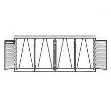 Storage Unit With Planter, Horizontal Slats With Wood Look, Slotted Ventilation Holes, All Iron Garden Cabinet With Lock. - 黑色1 - 查看 8