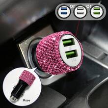 1 pièce Chargeur de voiture avec strass étincelants, chargeur rapide Type-C PD 20W et USB QC3.0, 12/24V universel pour voiture, camion, SUV, câble de charge rapide 3-en-1 pour téléphones, écouteurs, caméra de tableau de bord, GPS, drones, cadeau idéal pour anniversaire, vacances et accessoires automobiles - Chargeur de voiture - Voir 37