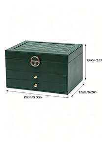 SONGMICS 3-Layer Jewelry Box With Glass Lid, Jewelry Organizer With 2 Drawers, Suitable For Large & Small Jewelry, Modern Style, 8 X 9.1 X 5.3 Inches, Cloud White And Gold UJBC239WT - Multicolor - View 4