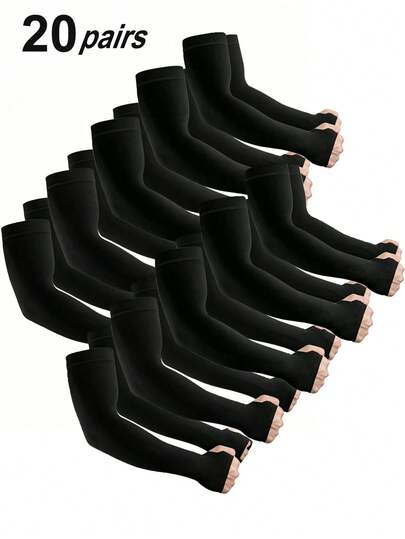 20只装冰丝袖套，夏季防紫外线透气保暖袖套，男女通用，适合驾驶、骑行、户外活动