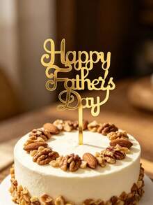 3pcs Gold Acrylic Cake Toppers, Happy Father's Day Cake Decorations, Party Decor Supplies - StyleD - View 6