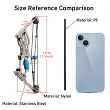 7.5-Inch Stainless Steel Mini Compound Bow,Mini Toy Bow And Arrow Set, Ideal For Beginner Archery Practice And Holiday Gifts - Silver Black - View 4