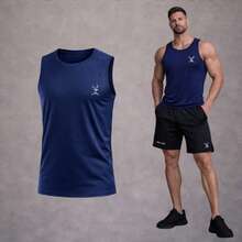 Men's Tank Top, Dry Fit, Lightweight, Comfortable, Durable, Wrinkle-Free - Navy Blue - View 6