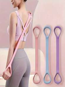 1/2/3 chiếc dây co giãn hình số 8, dây tập yoga lưng cho nữ, dây thun silicon dày cho lưng - Hồng - Xem 5