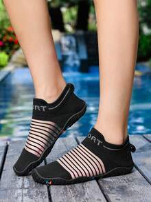 女士沙滩鞋、水鞋、橡胶鞋、健身鞋、五指游泳鞋、凉鞋、情侣户外水鞋、速干鞋 - 黑色 - 查看 4