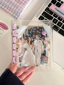 1pc Customized PVC Loose-Leaf Photo Album (Includes 10 Photos), Upload Photos For Customization, Silver/Black/White/Green Color Options, Anniversary Memorial Photo Customization, Personal Portrait Photo Customization, Wedding Memorial Photo Customization, New Year Family Memorial Photo Printing, Meaningful Gift, Image Customization, Idol Photo Customization - A - View 4