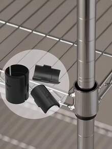 30pcs/Set Shelf Clips, Warehouse Shelving Accessories, Grid Rack Pipe Clamps. These Shelf Accessories Are Designed To Replace Damaged Shelf Clips, Without Needing To Purchase New Shelves, Saving You A Significant Amount Of Money. - Black - View 3
