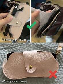 1pc Fashion Sunglasses Storage Bag Genuine Leather Eyeglasses Case Portable Hanging Travel Glasses Pouch Perfect Eyewear Accessory Organizer For Women Men UV Protection Sunglasses Holder Lightweight Durable Protective Case - Multicolor 2 - View 4