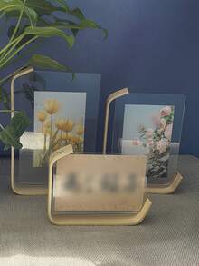 1pc Maple Wood And Acrylic Double-Sided Photo Frame - Transparent, Suitable For Home Decoration, Desk, Bedside Table,Bookshelf, Tabletop Atmosphere Decorative Item, Birthday Gifts, Wedding Souvenirs,Wooden Acrylic Picture Frame - Multicolor - View 4