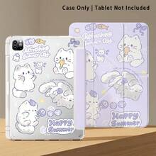 Cute Cat Pattern Acrylic Crystal Tablet Protective Case With Kickstand, Compatible With Samsung/Apple/Compatible With Honor/ And Other Popular Models, Foldable Anti-Bending, Silicone Reinforced Corners, Auto Wake/Sleep Function, Built-In Pen Slot, Multi-Angle Foldable Stand - Perfect Daily Protection, Ideal Gift For Holidays - Style 2 - View 6