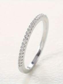 1pc Delicate Pave Wave Crown Shaped Ring, Niche Design Versatile Commuter Ring Accessory, Suitable For Daily Wear & Gift - Ring - View 2