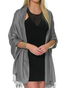 Shawls And Wraps Evening Dresses, Large Soft  Wedding Shawl - 灰色 - 查看 12