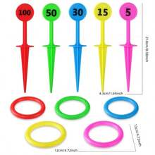 Colorful Number Ring Toss Game, Target Style Throwing Toy, 5 Color Targets + Rings, Can Be Inserted Into Ground For Outdoor Use, Children's Physical Training Toy, Parent-Child Interactive Competition Game, Outdoor Picnic Leisure Activity Props, Kindergarten Fun Game - Multicolor - View 3