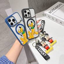 This Disney Mickey Mouse Pattern Lanyard Phone Case Features A Strong Magnetic Closure And Full Coverage Of Acrylic And TPU Material. It's Shockproof, Lightweight, And Suitable For IPhone17/16/11/13/15/15 Plus/15 Pro/15 Pro Max/12/14 Pro Max/11 Pro Max/12 Pro/12 Pro Max/13. It's A Popular Birthday Gift, Business Gift, Durable, Stain-Resistant, And Fingerprint-Resistant New Phone Case For Men And Women. It Also Includes A Mickey Mouse Phone Case And Mickey Mouse Doll Bracelet. Compatible With SamsungGalaxy S20, S21, S22, S23, And S24 Series. It's The Perfect Gift For Friends And Family. This Stylish Phone Case Is Fun, Lightweight, And Durable. IPhone17 Pro Max Phone Case, Minnie Phone Case. - Trong sáng - Xem 4