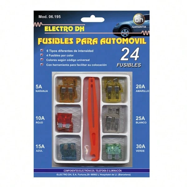 Kit de Fusibles para Automóviles con colores según código universal de Electro Dh 06.195 8430552101801 - A - Ver 1