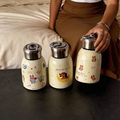 1 chiếc cốc giữ nhiệt hai lớp bằng thép không gỉ 300ml hình thú hoạt hình, đáy phẳng, cốc bỏ túi, cốc du lịch, bình nước, thích hợp cho hoạt động ngoài trời, văn phòng, nhà, trường học, du lịch, quà tặng sinh nhật, quà tặng ngày lễ, quà tặng Ngày của Mẹ, quà tặng Ngày của Cha, quà tặng tựu trường, quà tặng Ngày Valentine.