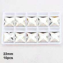 Transparent Clear Glass Crystal, Various Shapes, Shiny Handmade Crystal Rhinestone Decorative Beads, Flat Bottom Drilled Gemstones, DIY Accessories, Can Be Sewn Onto Clothes, Dresses, Bags, Shoes, Brooches, Earrings, Handicrafts - Multicolor - View 26