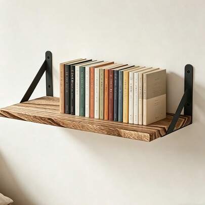 3pcs/1pc (With Accessories) Partition Wall Shelf, Drill-Free Wall-Mounted One-Word Shelf, Wall Decor For Bedroom, Living Room, Bathroom, Kitchen, Storage Rack, Bookshelf