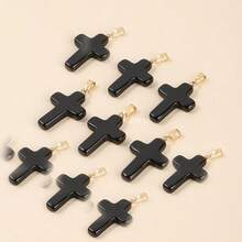10 chiếc mặt dây chuyền hình thánh giá bằng thủy tinh Séc 18*25mm, dùng làm trang sức thủ công, phụ kiện vòng cổ, bông tai. - mặt dây chuyền chéo - Xem 3