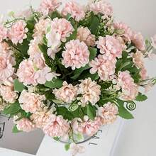 1 pièce Fleur d'hortensia artificielle, convient pour la décoration de la maison, le salon, la cuisine, la chambre à coucher, le rebord de la fenêtre, la table, le balcon, le patio, la décoration de mariage, le bouquet de la mariée, le cadeau de la Saint-Valentin, la plante florale artificielle - Rose bonbon - View 10