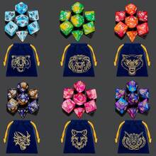 26 Set Dadu Poliedral D&D (Total 182 buah), Dadu Ukir 7 Warna dengan Tas Serut Besar, Cocok untuk D&D, Permainan Meja RPG, MTG, Pathfinder, dan Permainan Kartu. - MultiWarna - View 27