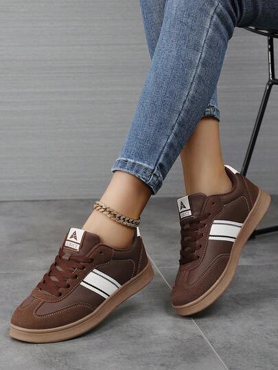 Plus Size Couple Shoes, Women's Retro German Military Training Shoes, Vintage Casual Sneakers | Suede Upper Comfortable Daily Walking Shoes