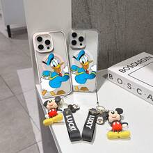 This Disney Mickey Mouse Pattern Lanyard Phone Case Features A Strong Magnetic Closure And Full Coverage Of Acrylic And TPU Material. It's Shockproof, Lightweight, And Suitable For IPhone17/16/11/13/15/15 Plus/15 Pro/15 Pro Max/12/14 Pro Max/11 Pro Max/12 Pro/12 Pro Max/13. It's A Popular Birthday Gift, Business Gift, Durable, Stain-Resistant, And Fingerprint-Resistant New Phone Case For Men And Women. It Also Includes A Mickey Mouse Phone Case And Mickey Mouse Doll Bracelet. Compatible With SamsungGalaxy S20, S21, S22, S23, And S24 Series. It's The Perfect Gift For Friends And Family. This Stylish Phone Case Is Fun, Lightweight, And Durable. IPhone17 Pro Max Phone Case, Minnie Phone Case. - Trong sáng - Xem 8
