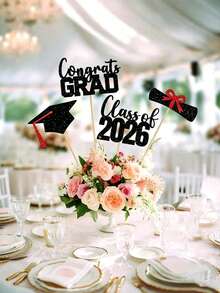 16pcs 2026 Graduation Cake Decorations, 2026 Graduation Party Decorations, Graduation Ceremony Cake Decor, 2026 Graduation Certificate & Cap, Suitable For Graduation Photo Shoot And Celebration Party - Multicolor - View 5