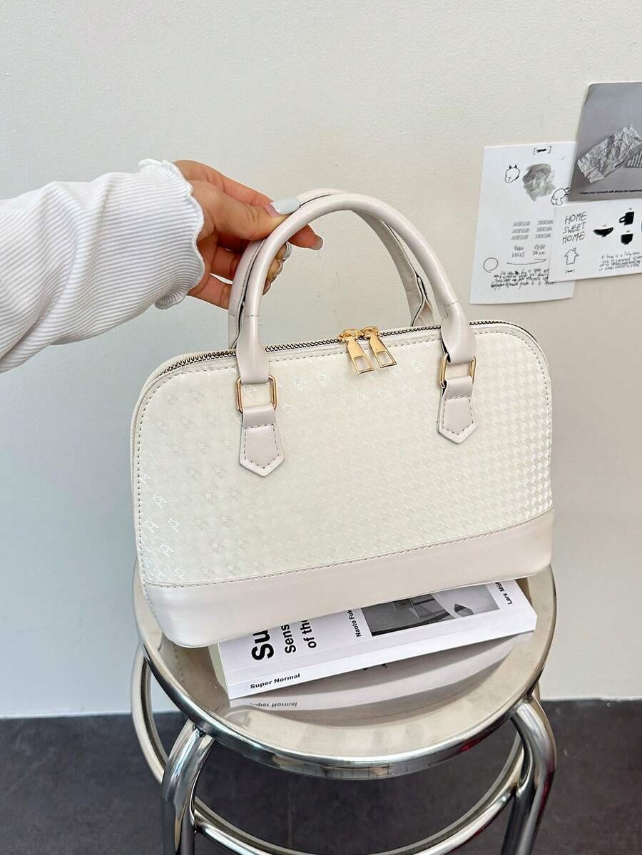 2025 New European And American Fashion Embossed Shell Handbag, Suitable For Teenage Girls, Female College Students, White-Collar Workers, Suitable For Office, School, Work, Business, Commuting, Outdoor, Travel, Outing