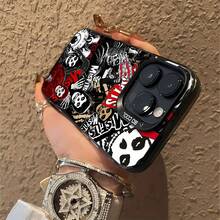 Misfits Skull Collage Horror Punk phone cases is compatible with Samsung, Apple, VIVO, OPPO, , Transsion, ,  and Honor. Made of TPU silicone, it offers shock and drop protection. - Negro - Ver 6