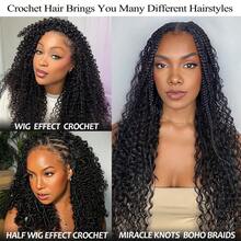 bling hair Kinky Curly Crochet Human Hair 200g Knotless Pre-Separated Feather Human Crochet Hair Lightweight Reusable Remy Hair Extensions For Women Natural Black Color (Natural Black, 18 Inch(50g)) - Natural Black - 查看 10